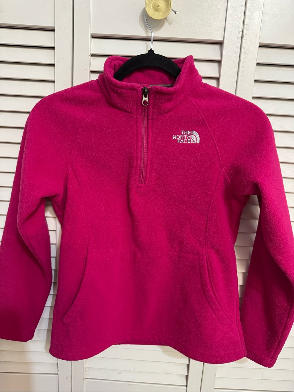 The North Face Girls' Pink Fleece Half-Zip Pullover Jacket 10-12